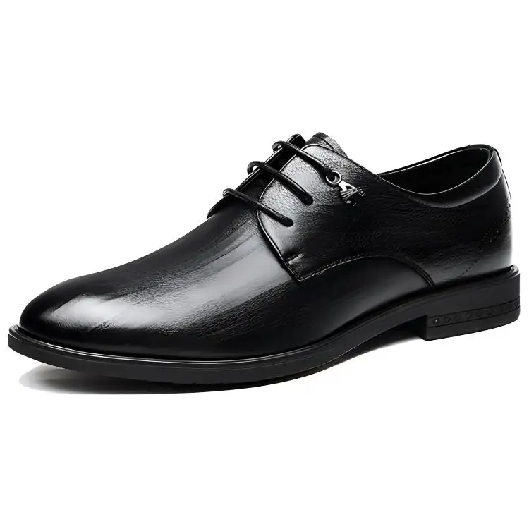 AOKANG cow leather, British style embossed pattern, soft sole, comfortable and versatile, formal leather shoes, men's style