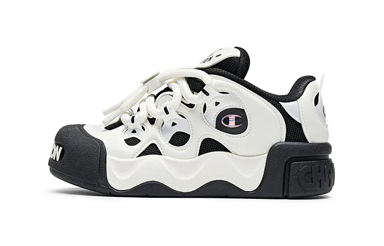 Champion Puffy Donut Skateboard Shoes Women's Black White