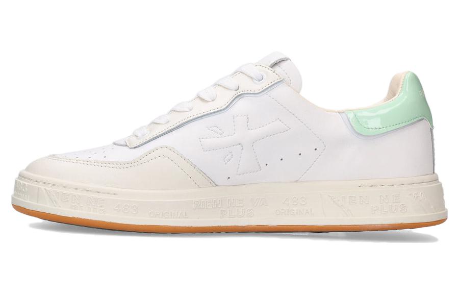 PREMIATA Quinnd Calfskin Sports Low top Skateboard Shoes Women's White Green