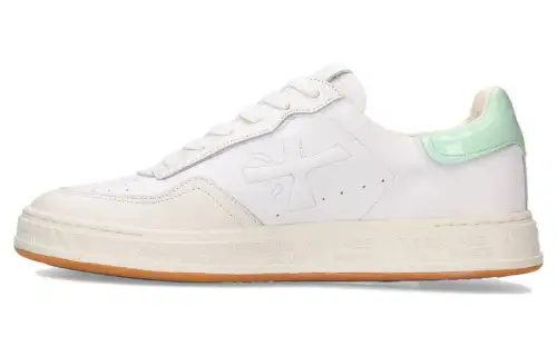 PREMIATA Quinnd Calfskin Sports Low top Skateboard Shoes Women's White Green
