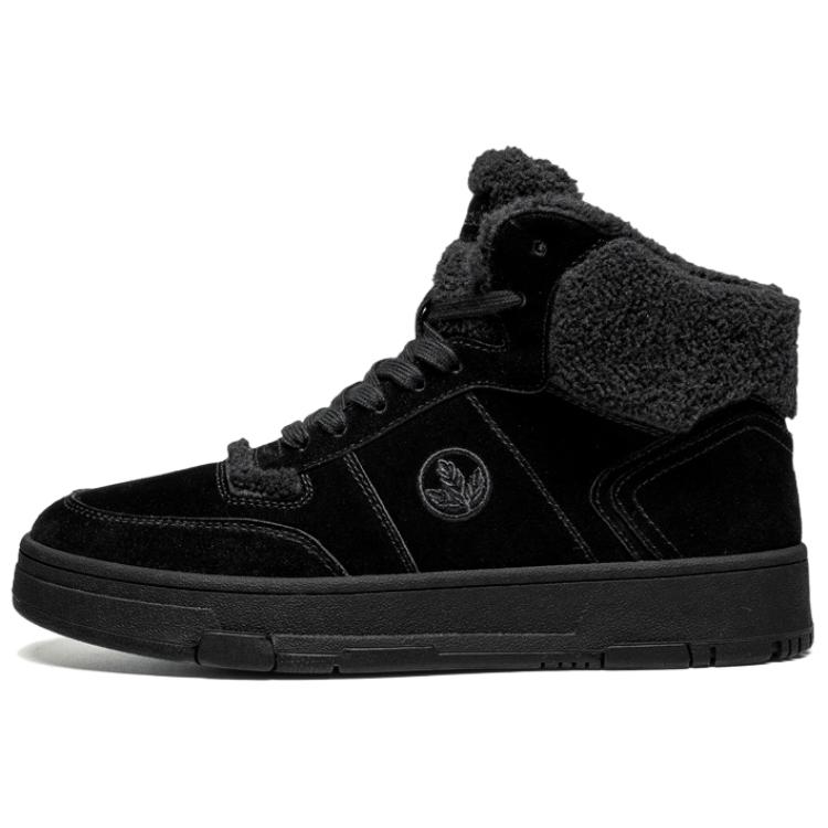 LEAVELAND Fleece Lined Thermal, Cow Suede, Vintage Minimalist Style Platform Casual Mid top Skateboard Shoes Men's