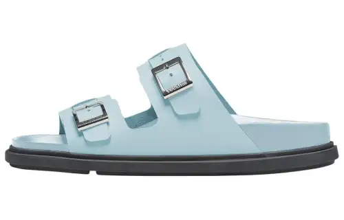 Birkenstock Slide Slippers Women's Mineral Blue Narrow