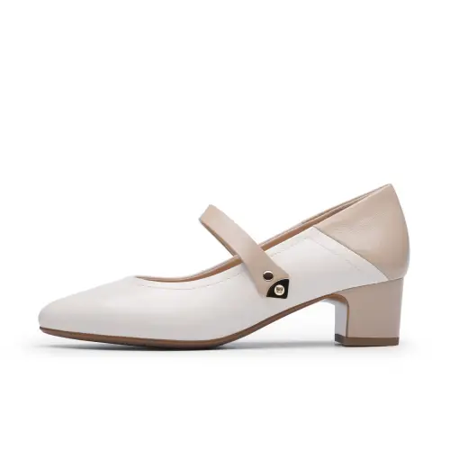 Chrisdien Deny Sheepskin Chunky Heel Mary Jane Shoes Women's