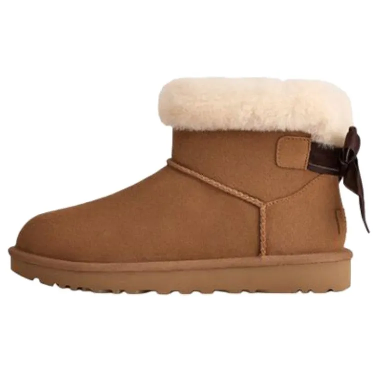 UGG Classic Bailey Cow Split Leather Thermal Snow Boots Women's Chestnut