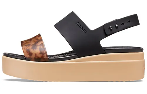 Crocs Brooklyn Tort Low Wedge 'Black Brown' Women's