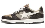 A BATHING APE SK8 STA Low top Stylish Skateboarding Shoes Women's Brown