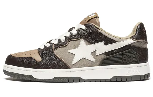 A BATHING APE SK8 STA Low top Stylish Skateboarding Shoes Women's Brown