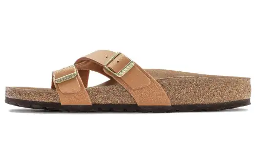 Birkenstock Synthetic Leather Slide Slippers Women's Orange Regular