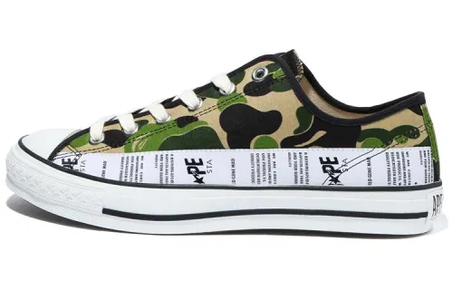 A BATHING APE ABC Camo Low top Stylish Skateboarding Shoes Men's Green