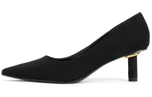 CHARLES&KEITH High Heels Women's Low Top BLACK TEXTURED/Chalk White/Multi Composite Color
