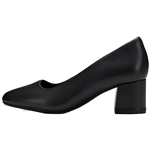 Clarks Leather Chunky Heel High Heels Women's Black