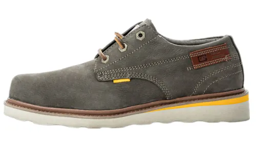 CAT Casual Leather Shoes Men's Low Top Olive Green