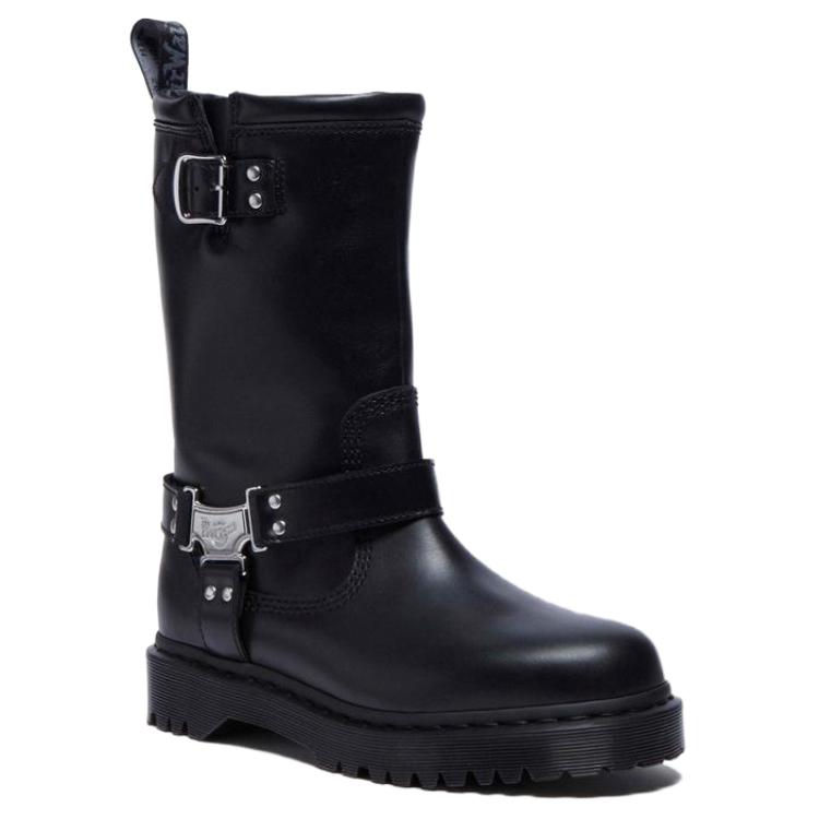 Dr.Martens Anistone Hi Round-Toe Buckled Boots