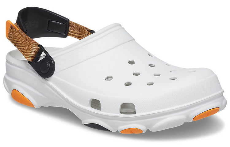 Crocs All Terrain Clog Plastic Sports Sandals Unisex White Orange