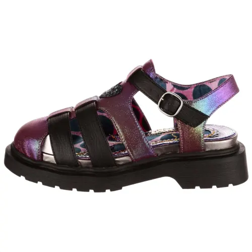 IRREGULAR CHOICE Pu Roman Sandals Women's Black Pink