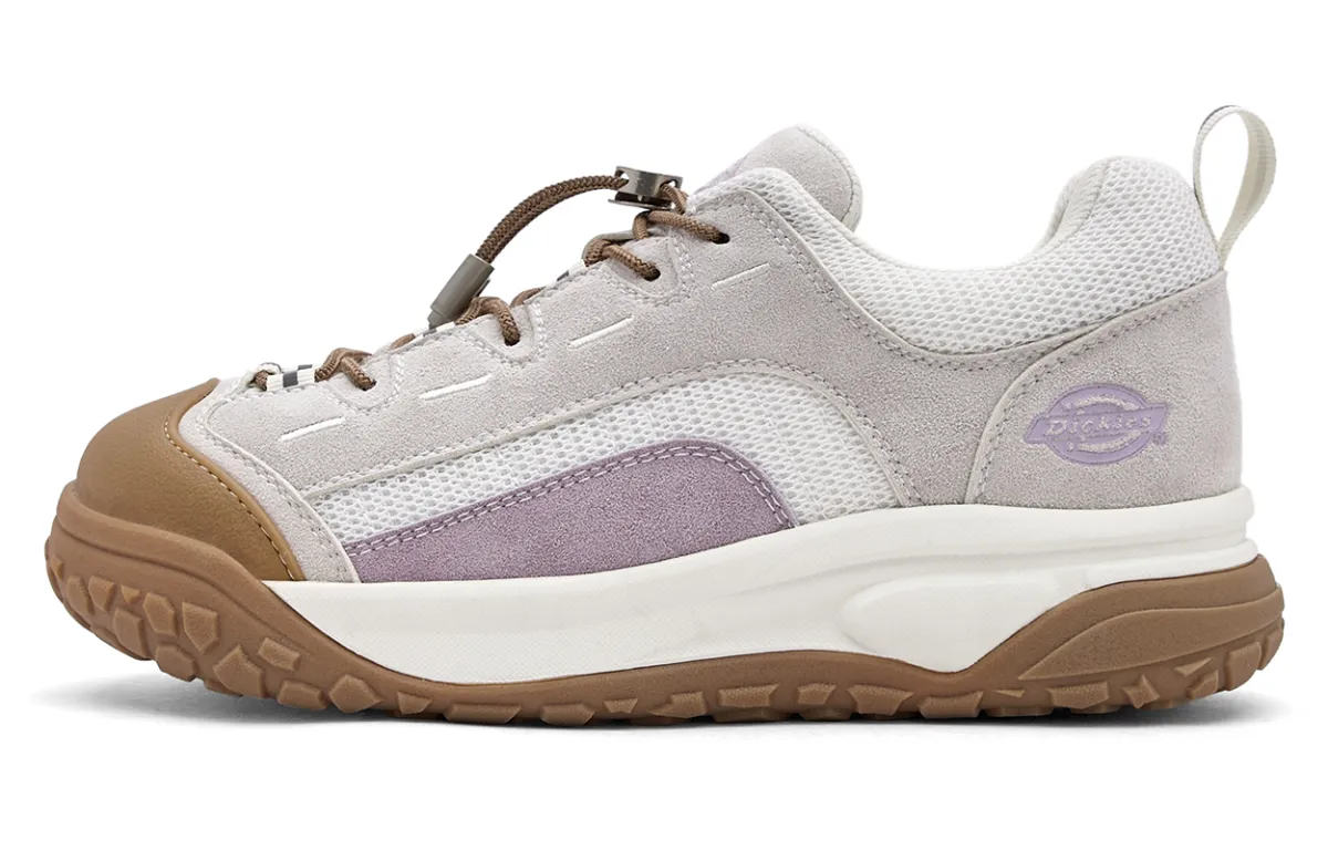 Dickies Cow Split Leather Low top Casual Shoes Women's Beige Purple