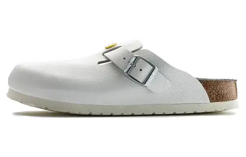Birkenstock Boston Esd Natural Leather Narrow Fit Sandals 'White' Women's