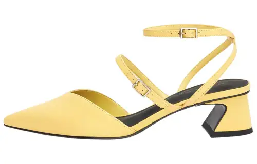 CHARLES&KEITH Chunky Heel High Heels Women's Yellow