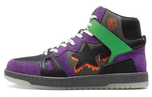 A BATHING APE BAPE STA 93 Hi Halloween Casual Abrasion Resistant Slip Resistant High top Stylish Skateboarding Shoes