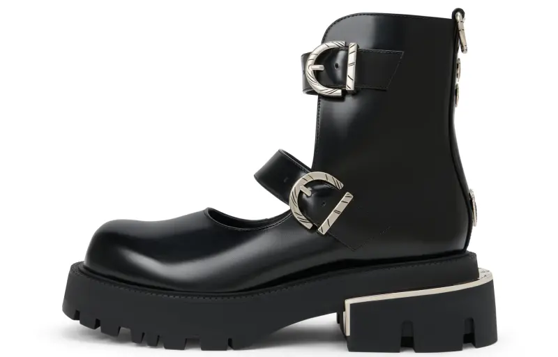 Henn Kim X CHARLES&KEITH Slim Combat Boots 5.6cm Women's Black