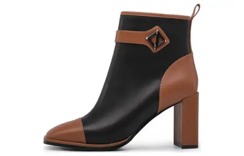 Chrisdien Deny Leather Ankle Boots 8.5cm Women's Black Brown