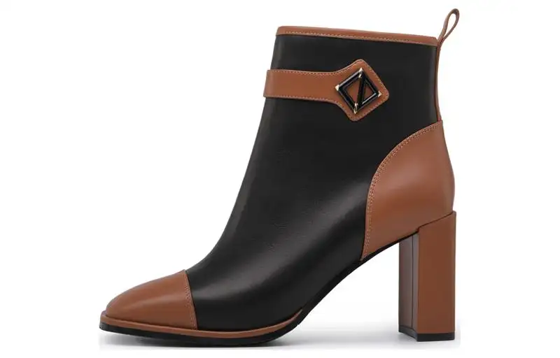 Chrisdien Deny Leather Ankle Boots 8.5cm Women's Black Brown