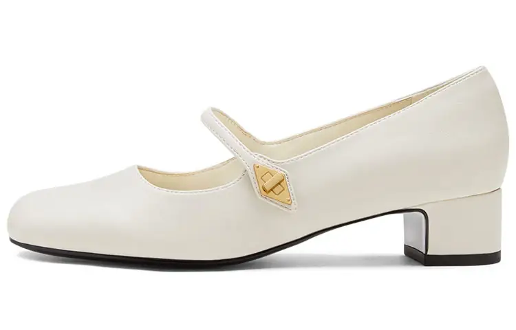 CHARLES&KEITH Pu French Vintage Block Heel Mary Jane Shoes Women's