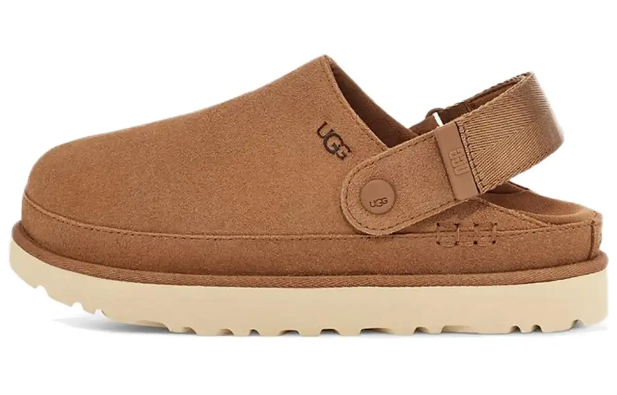 UGG Goldenstar Clog Goldenstar Clog Cow Split Leather Low top Casual Shoes Women's Chestnut