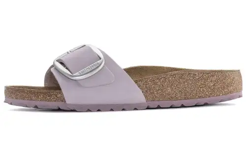 Birkenstock Leather Slide Slippers Unisex Pink Narrow