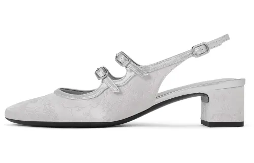 CHARLES&KEITH Small Charles & Keith Chinese Style New Chinese Style PU, Textile One Strap Sandals Chunky Heel Women's