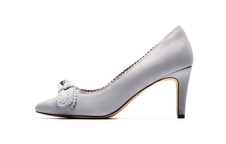 COLE HAAN Sheepskin Chunky Heel High Heels Women's Aqua Blue