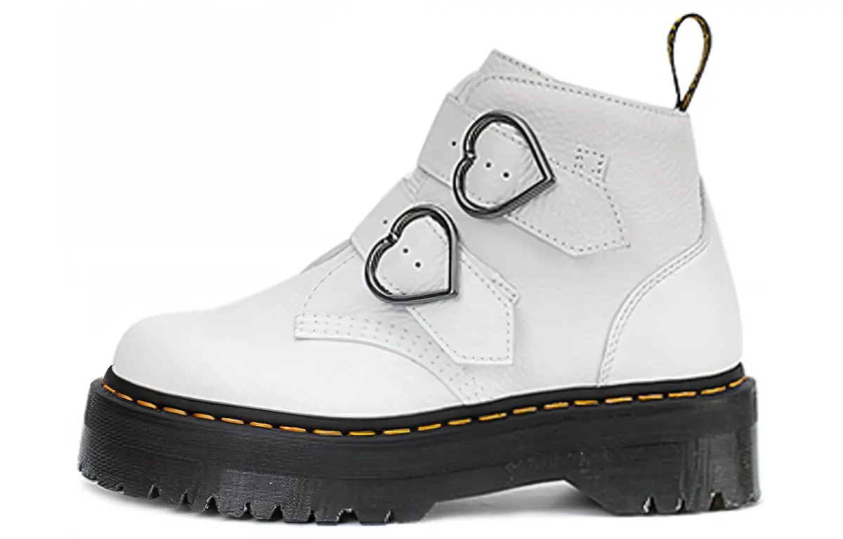 Dr. Martens Dr.Martens Devon Heart Leather Platform Boots 'White' Women's