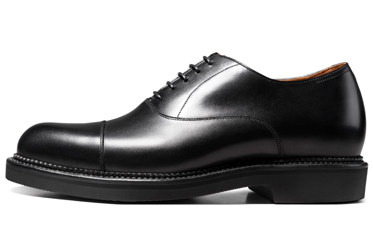 THOM WILLS British Business Calfskin Oxford Shoes, Old Money Style Dress Shoes Men's Black