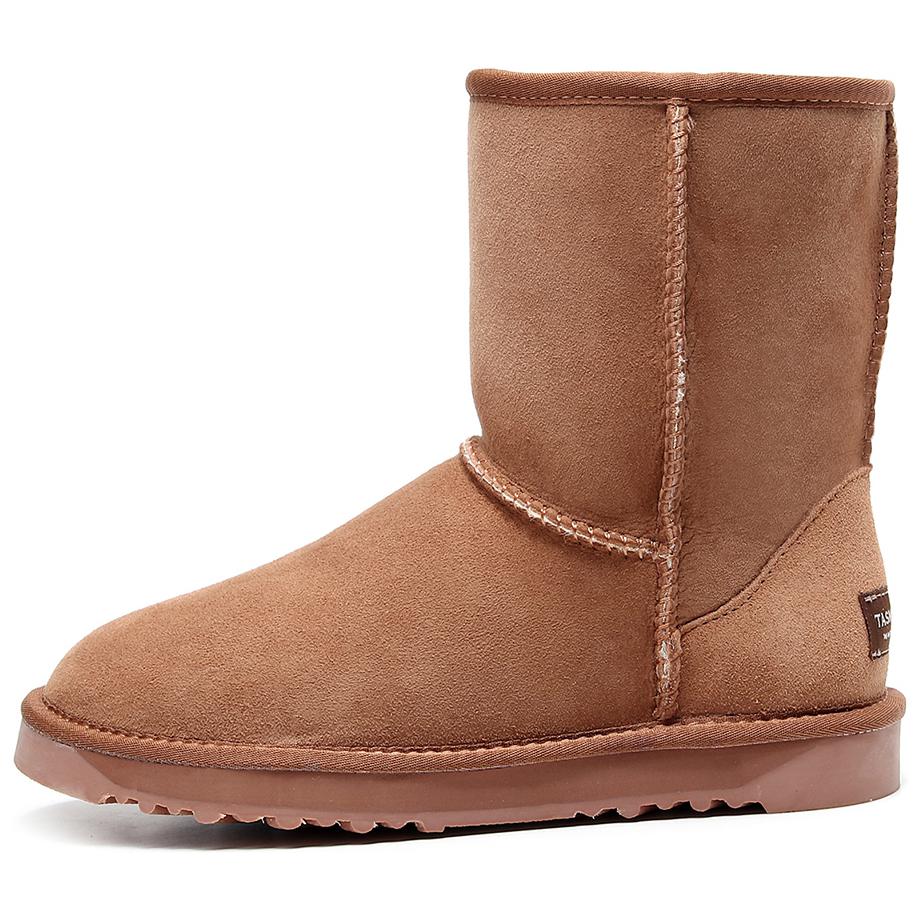 TASMAN AUS Sheepskin Thermal Shearling Fleece Lined Comfortable Classic Crew Snow Boots 2cm Unisex