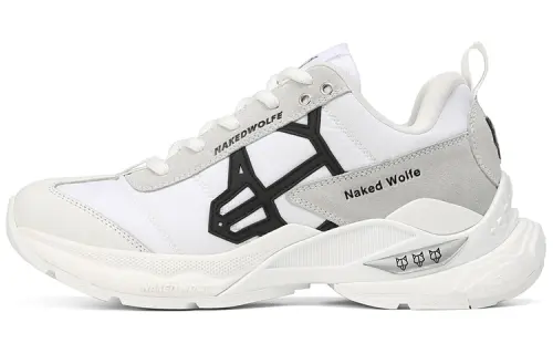 Naked Wolfe Society Leather, Nylon Low top Sports Casual Shoes Women's White Gray