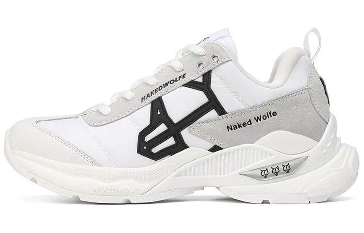Naked Wolfe Society Leather, Nylon Low top Sports Casual Shoes Women's White Gray