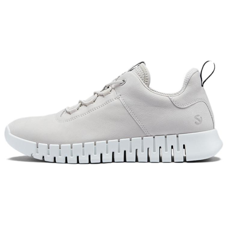 Ecco Smart Series Cow Leather Low top Casual Shoes Men's Gray White