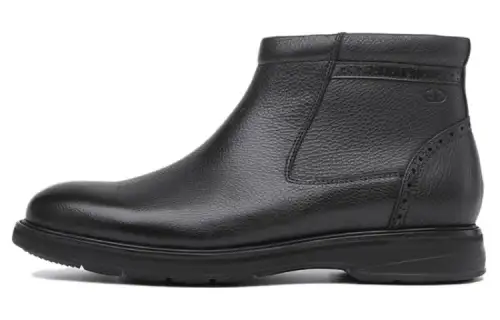 Chrisdien Deny Leather Minimalist Fashion Ankle Boots Men's Black