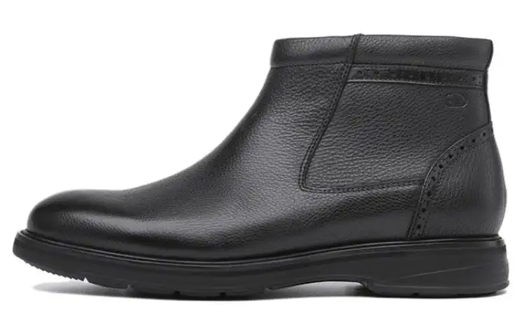 Chrisdien Deny Leather Minimalist Fashion Ankle Boots Men's Black