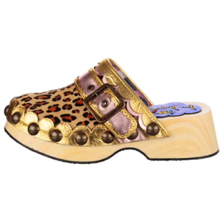 IRREGULAR CHOICE Closed Toe Slippers Women's Gold