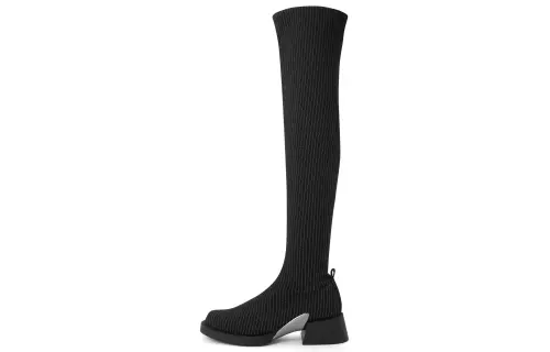 CHARLES&KEITH Knee high Boots 4.6cm Women's Dark Gray