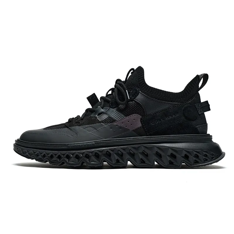 COLE HAAN Cow Leather Cushioning Breathable Low top Casual Shoes Men's Black