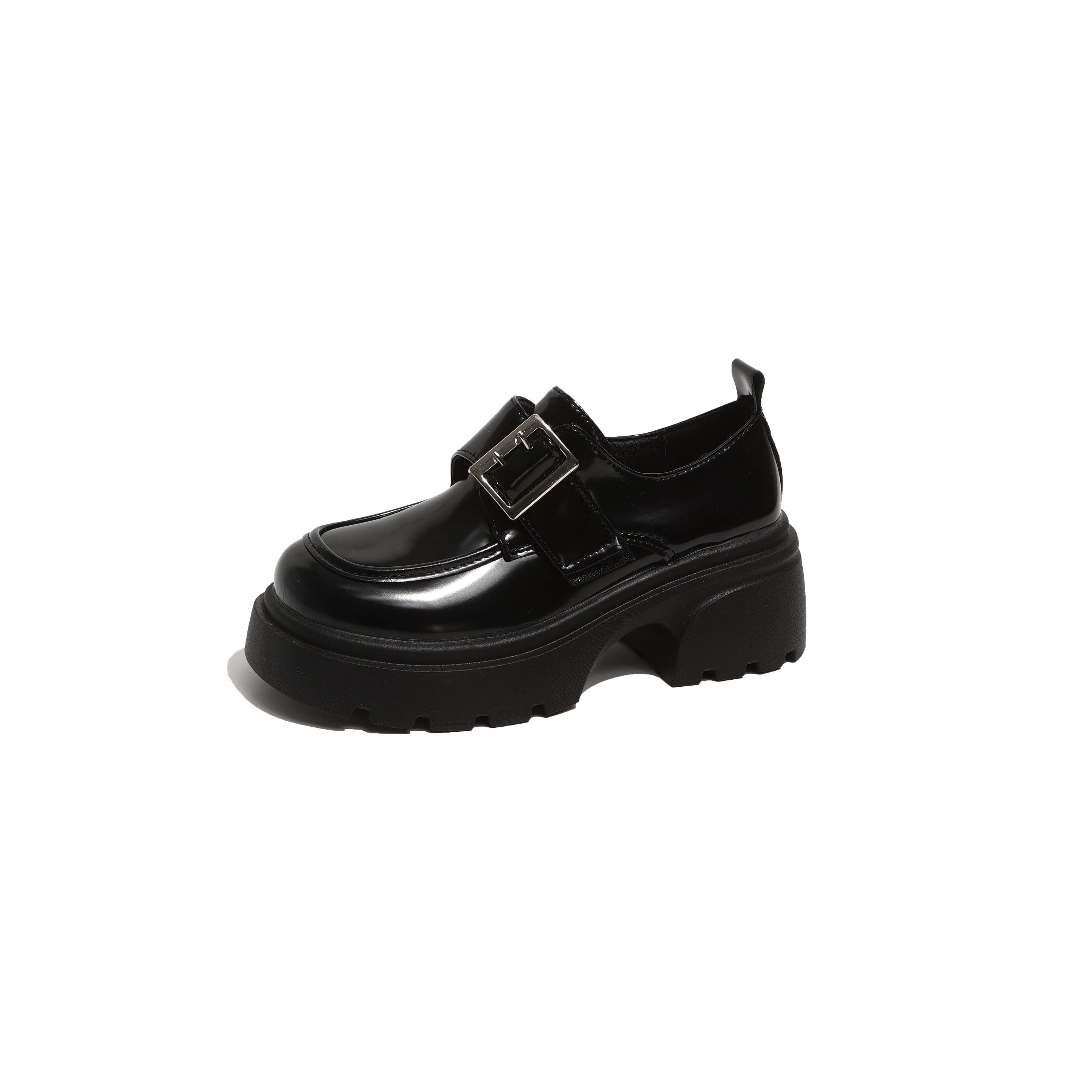 SHUXI Pu Loafers 6CM Women's Black/White