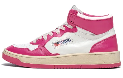 AUTRY Medalist Mid Leather Sneakers Two Toned 'White Hot Pink' Women's