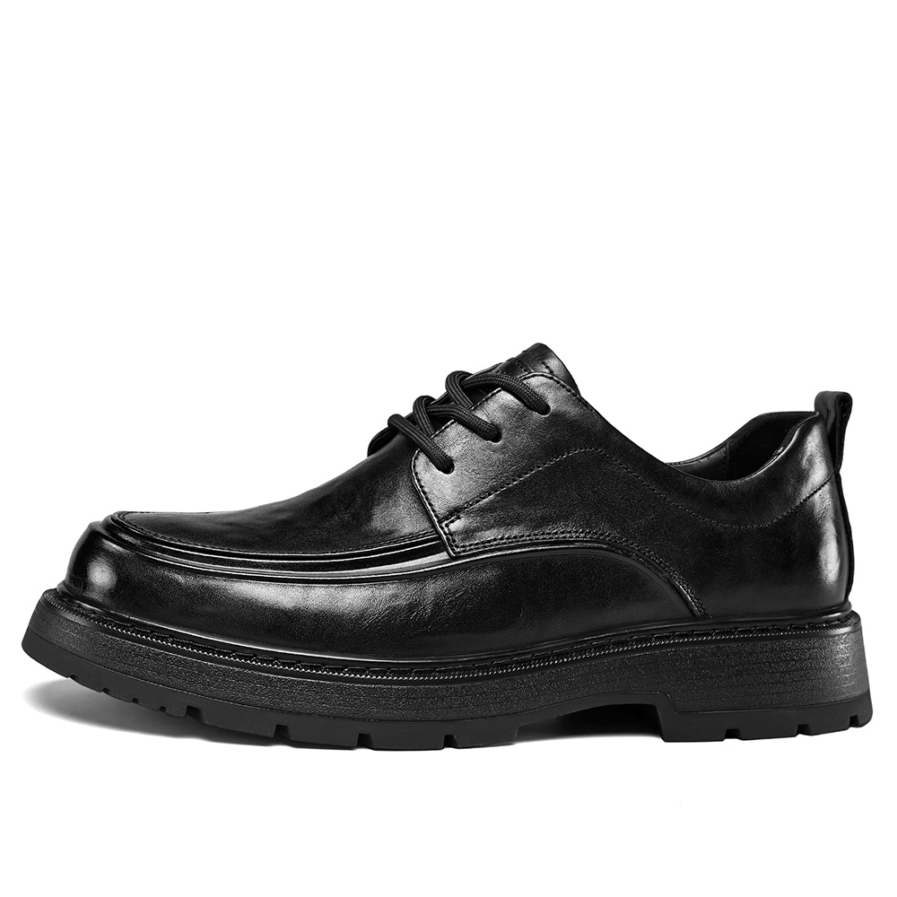 Yierkan cow leather, retro British style, versatile thick-soled lace-up, business casual leather shoes, fashionable shoes, men's style