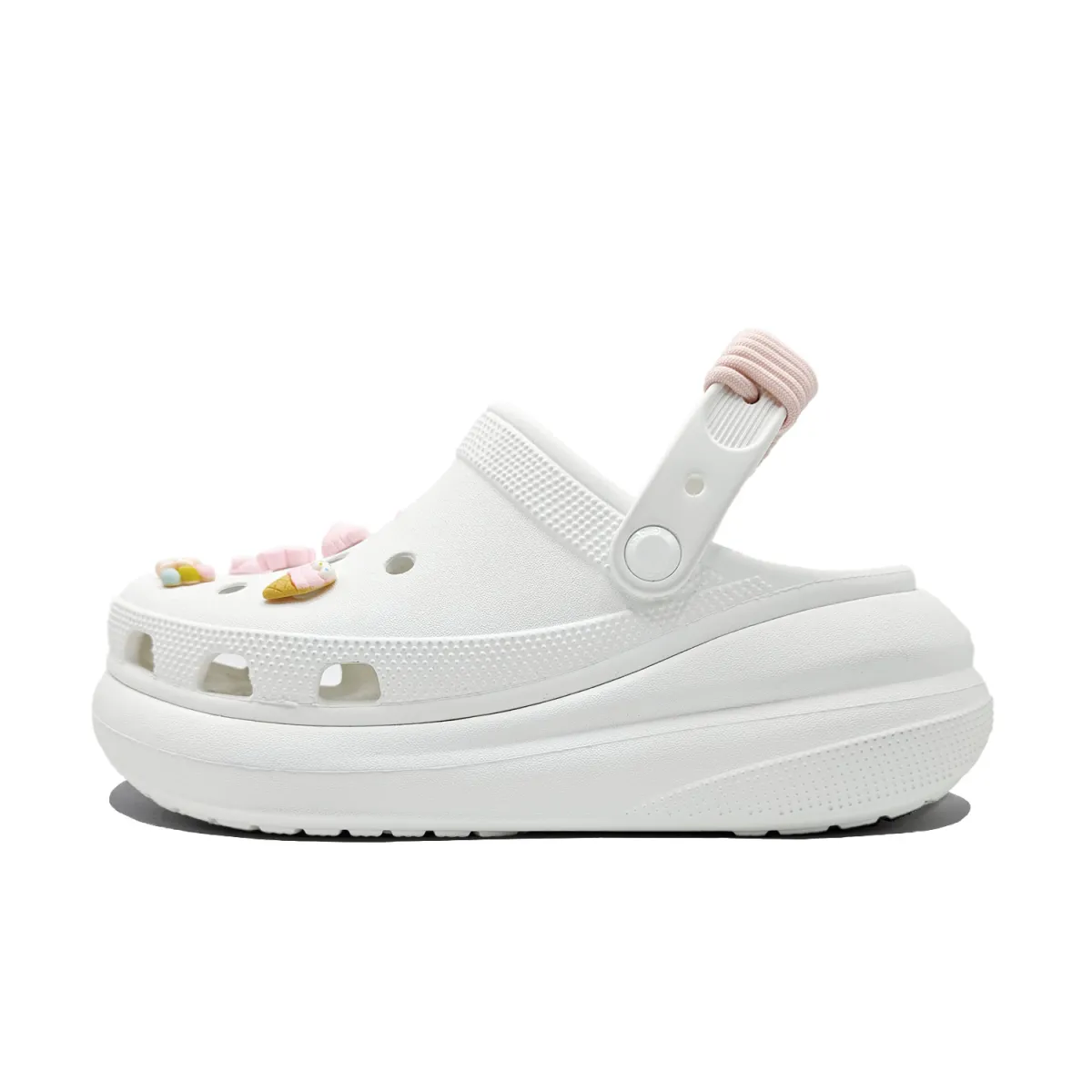 Crocs Crush Clog Pink Sweetheart EVA Clogs Unisex White