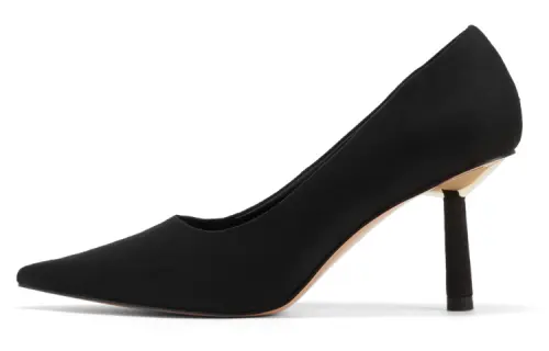 CHARLES&KEITH PU, Textile Slim Heel High Heels 7.4cm Women's