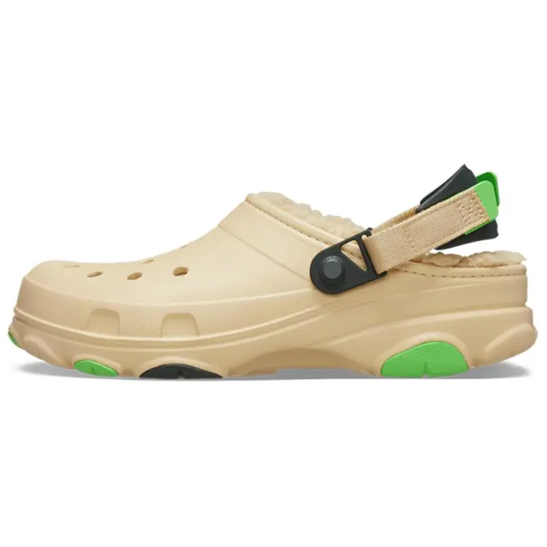Crocs All Terrain Lined Clog EVA Comfortable And Breathable Clogs Unisex Light Yellow