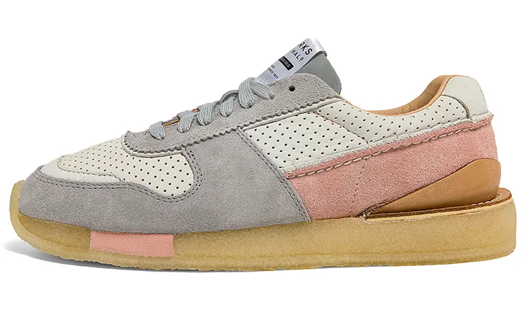 Clarks Cow Split Leather Low top Casual Shoes Women's Light Pink