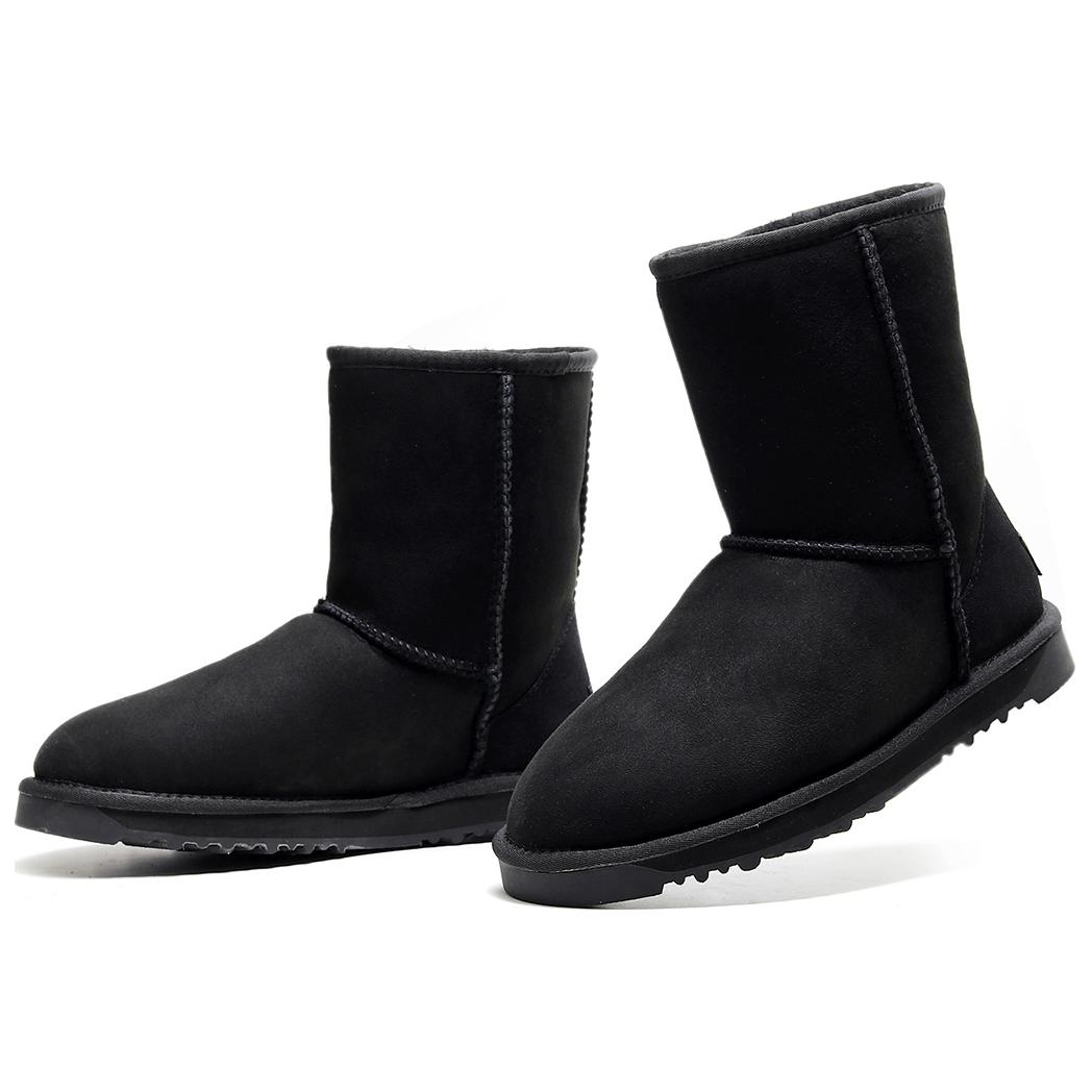 TASMAN AUS Sheepskin Thermal Shearling Fleece Lined Comfortable Classic Crew Snow Boots 2cm Unisex